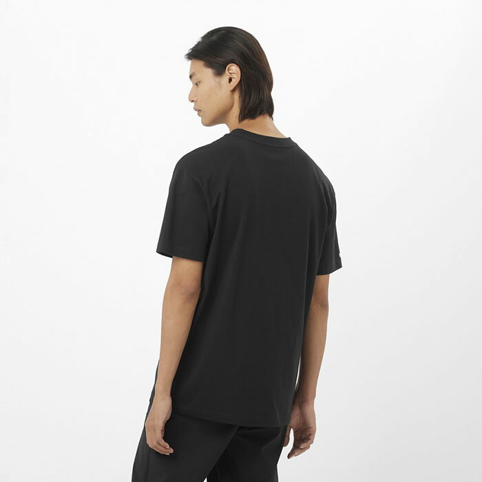 SALOMON サロモン Tシャツ サロモンロゴ メンズ ディープブラック ゆったり 半袖 アウトドア カジュアル タウンユース LC2527200