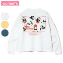【20%OFFクーポン対象|5/9 20:00-5/16 1:59迄】 go slow caravan ゴースローキャラバン ロングTシャツ USA/CスクエアLOGOバックプリントミドルLSTEE レディース アウトドア ショート丈 702581040038(4)
