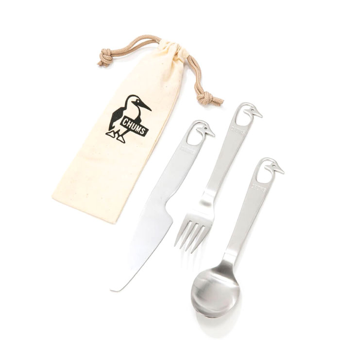 【5/20限定 10 OFFクーポン対象 】 CHUMS チャムス Booby Cutlery Set ブービーカトラリーセット 食器 カトラリーセット ステンレス素材 収納袋付属 キャンプ CH62-1690