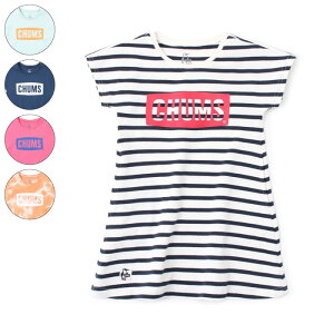 【15%OFFクーポン対象】6/30 0:00-7/1 23:59迄! CHUMS チャムス Kids CHUMS Logo Dress キッズチャムスロゴドレス Tシャツ ワンピース 半袖 ジュニア 子供 2023年春夏 5カラー CH21-1284