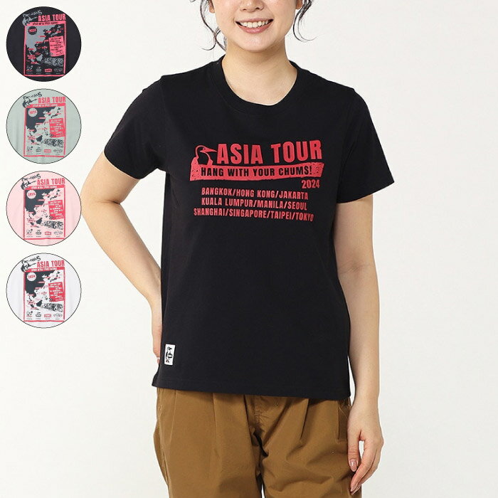 チャムス Tシャツ レディース CHUMS チャムス Womens Asia Tour T-Shirt ウィメンズ アジアツアーTシャツ アウトドア レディース 4カラー CH01-2365