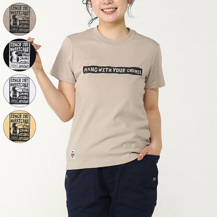 チャムス Tシャツ レディース CHUMS チャムス Womens Wood Block Print T-Shirt ウィメンズ ウッドブロックプリントTシャツ アウトドア レディース 4カラー CH11-2369