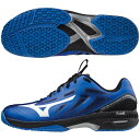 【クーポン利用で5 OFF 】4/14 20:00-4/15 23:59まで Mizuno ミズノ ウエーブエクシード 4 SW OC テニスシューズ 2020年秋冬 クレー 砂入り人工芝用 ブルー×ホワイト×ブラック 61GB2014