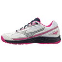 Mizuno ミズノ ブレイクショット 4 OC クレー/砂入り人工芝コート テニス シューズ 2023年春夏 ホワイト×ネイビー×ピンク 2E相当 61GB2...
