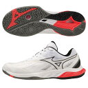 MIZUNO ミズノ ウエーブファング 2 バドミントンシューズ 3E 2023年秋冬 ホワイト/ブラック/ピンク 71GA231321