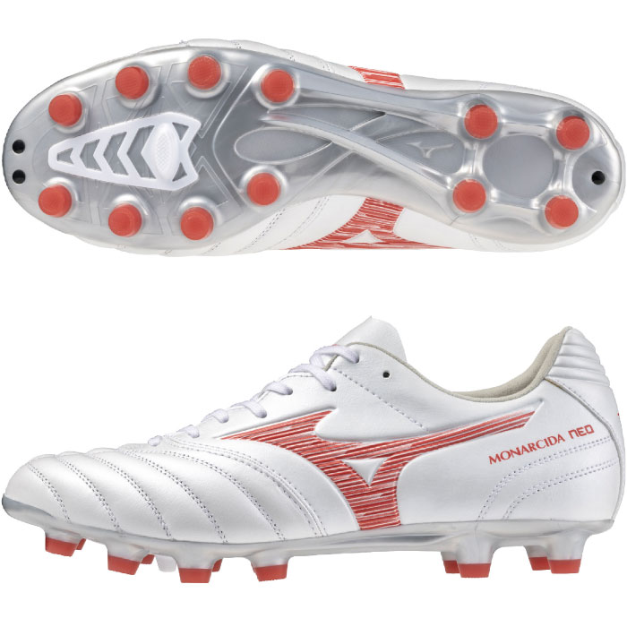 MIZUNO ミズノ モナルシーダネオ3ワイド プロ サッカースパイク 土 人工芝 天然芝 人工皮革 3E ホワイト P1GA242360