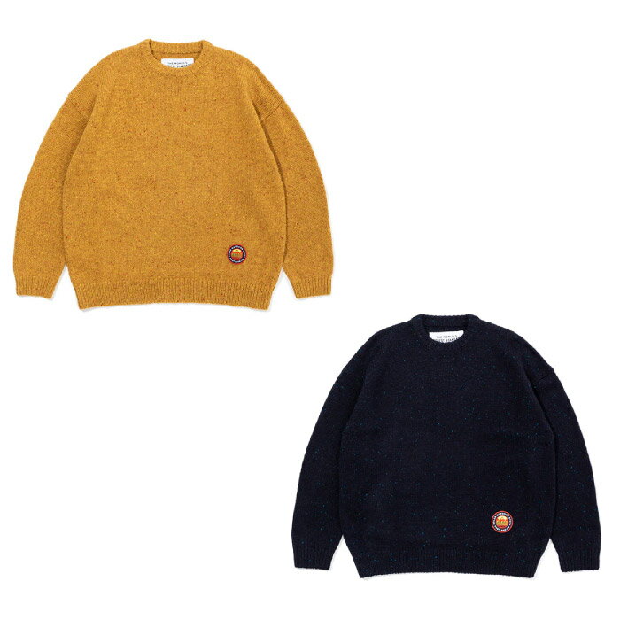 POLeR ポーラー MIX TWEED ELBOW PATCH KNIT ミックスツイードエルボーパッチニット セーター メンズ 2023年秋冬 2カラー 233MCV0039