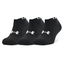 【クーポン利用で20%OFF! 4/24 20:00-4/27 9:59】 UNDER ARMOUR UAコア ノーショー ソックス （3足セット） 靴下 メンズ 2022年秋冬 トレーニング ブラック 1363241