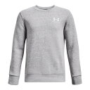 UNDER ARMOUR アンダーアーマー UAエッセンシャルフリース クルー ジュニア 2023年秋冬 トレーニングウエア トレーナー 吸汗速乾 ModGrayFullHeather 1380380