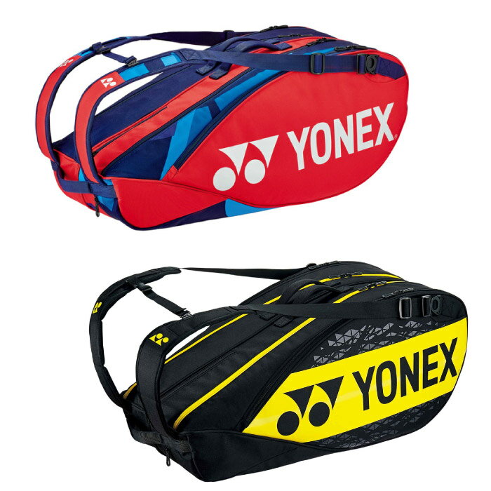 バッグ 【スーパーセール価格!】 YONEX ヨネックス ラケットバッグ6 鞄 かばん アクセサリー テニス バドミントン スカーレット ライトニングイエロー BAG2202R