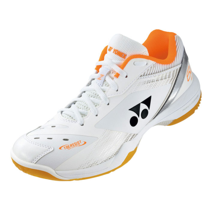 YONEX ヨネックス パワークッション 65Z ワイド バドミントンシューズ 4E 2023年春夏 ホワイト／オレンジ SHB65Z3W-386
