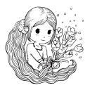 ファインカラースタンパーアンティーク girl50a-002 Lサイズ 印面サイズ/50×50mm黒インクまたはインク無し 別売インクを上から塗ればカラフルなスタンプになります。イラスト レトロ ロマン 手帳 ノート かわいい おしゃれ はんこ