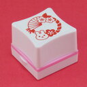 ウサギの浸透印 (年賀スタンプ)14.うさぎのしめ縄干支スタンプ(卯年) 印面26×26mm年賀 浸透印 はんこ ハンコ イラスト スタンプ 兎 うさぎ ウサギ 年賀状 元旦 新年 正月 かわいい ワンポイント 2023年 令和5年