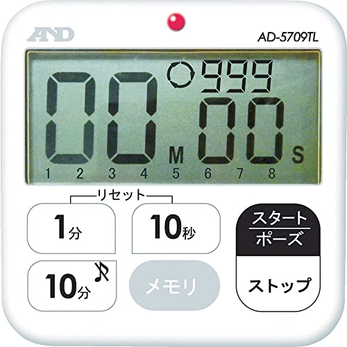 ・設定範囲:最大99分50秒、最小10秒・タイマー数:最大8個タイマー順番に動作可能・タイマー機能:カウントダウン(アラーム設定時間まで)、カウントアップ(00分00秒からスタートさせた場合)・アラーム時間:ブザー音 5秒間/30秒間、赤色LEDランプ 約30秒間点滅・ブザー音量:約65dB/距離15cm・繰り返し回数:1~999回まで、設定可能。永久繰り返しも設定可能・防水性能:IPX7相当・電源:CR2032形リチウム電池1個・付属品:取扱説明書、電池(モニター用)・表示件数を増やす◆IPX7完全防水、厨房100分タイマー。◆メモリー機能付き、最大8個タイマー設定を記憶可能。◆順番に動作することが可能です。◆タイマーの繰り返し回数設定可能。◆光と音でアラームをお知らせ、単個の赤色LEDとブザー音。◆カウントダウン機能つき。◆マグネットつき。