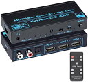 BLUPOW 4K30Hz HDMI切替器 3入力1出力 + 音声分離(光・同軸デジタル・RCA L/R・3.5mm音声出力)HDMIセレクター hdmi分配器...