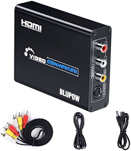 BLUPOW HDMI to コンポジット/S端子 変換器 1080P対応 HDMI to Composite 3RCA AV/S-Videoコンバーター ビデオ変換器 hdmi コンポジット 変換 デジタル アナログ 変換器 hdmi rca 変換 hd