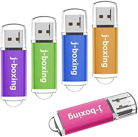 5個セット 4GB USBメモリ J-boxing キャップ式 USBフラッシュメモリ フラッシュドライブ USB 2.0スティック（五色：紫 緑 青 オレンジ ピンク）