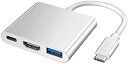 Type-C to HDMI ϊA_v^[ HDMI/USB3.0/Type-Cnuϊ3-in-1 𑜓x4KT|[g MacBookȂǑΉ