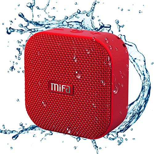 MIFA A1 レッド Bluetoothスピーカー IP56防塵防水/コンパクト/おしゃれな見た目/TWS機能でステレオサウンド/12時間連続再生/ハンズフリー通話/Micro SDカード対応(赤)