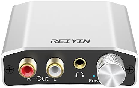 REIYIN DA-01 高性能192kHz 24bit DAC デジタル(光＆同軸)→アナログ(RCA) Toslink/Coaxial から RCA/AUX オーディオの変換器・DAコンバーター・ヘッドアンプ・3.5mmジャック 音量ボリューム調整付