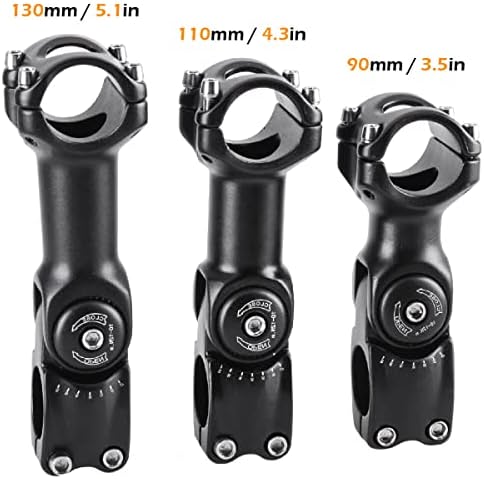 TRIWONDER 自転車ステム ハンドルステム バイクステム クランプ径 28.6mm 25.4mm マウンテンバイク ロードバイク クロスバイク 対応可能 0〜60度調整 ハンドルバー用 90mm / 110mm / 120mm / 130mm (25