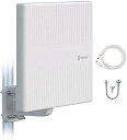 ANTOP 地デジアンテナ 屋外テレビアンテナ 室外HD TVアンテナ 360度全方位受信 UHF対応 平面アンテナ 88KM受信範囲 抗UVコーテイング RVテレビアンテナ 5m同軸ケーブル付き 簡易設置 超軽量 フラットパネル アンテナAT-413?