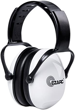 EZARC 防音イヤーマフ 遮音値 SNR30dB 耳当てプロテクター 折りたたみ型 子供用 学生用 睡眠・勉強・聴覚過敏緩めなど様々な用途に 騒音対策（白い）