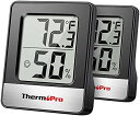 ThermoProサーモプロ 湿度計 温度計 温湿度計 温度湿度計 湿度計室内 室温計 デジタル アナログ 大画面 コンパクト 顔マーク 壁掛け 卓上スタンド マグネット バラック 2パック TP49