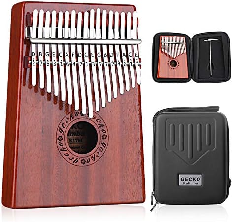 GECKO カリンバ 17 keys Kalimba 親指ピアノとEVA高性能保護ケース ハンマー スタディガイド。