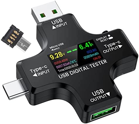 YOJOCK USB電圧電流チェッカー 2022最新改良版 Type-C テスター アップグレードカラーディスプレイ 電流/電圧/抵抗/温度/通電時間など表示 Quick Charge QC3.0/ QC2.0/ USB C/ Android/ iPhon