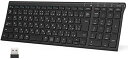 iClever キーボードワイヤレスキーボード JIS基準 日本語配列 超薄型 テンキー付き 無線 2.4G キーボード USB充電式 フルサイズアルミ合金製 パソコンPC用 Windows対応 Mac対応 日本語説明書 ブラック GKJ22B