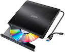 DVDドライブ 外付け USB3.0 ポータブルドライブ CD/DVDプレイヤー CD/DVDドライブ 静音 高速 軽量 スリム コンパクト CD/DVD読取・書込 日本語取扱説明書付き