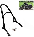 Baohatsu オートバイ リア バックレスト ショートシーシーバー 振れ止め スポーツスター XL883 / XL1200 / 48 2004-2016モデル適用 スチールメタル ブラック