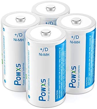 POWXS 単1電池 充電式 ニッケル水素充電池 7000mAh 約1200回使用可能 4本入り 液漏れ防止 単1電池 単1充電池 単一電池