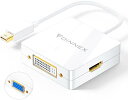 Mini Displayport HDMI VGA DVI 変換アダプタ3in1 Mini DP HDMI VGA DVIコンバーターMini DisplayPort からHDMI VGA DVI変換 ケーブルThunderbolt 2 HDMI VGA