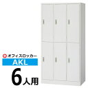 【クーポンあり】ロッカー AKL 6人用 鍵付き AKL-W6 更衣ロッカー オフィスロッカー 【送料無料 車上渡し品 返品不可】【個人宅配送不可】