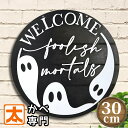 ハロウィン グッズ 装飾 飾り 木製看板 e30e ウェルカムボード お化け 絵 壁掛け インテリア雑貨 おばけ オバケ ゴースト ホラー イラスト 置物 円形...