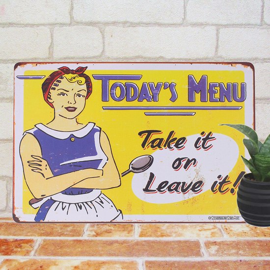 アメリカン雑貨 看板 キッチン ブリキ看板 今日の献立 ポスター レストラン 料理 調理 キッチン インテ..