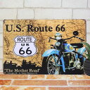 ルート66 インディアン バイク 青v ブリキ看板 ポスター インテリア route66 マザーロード エンブレム マーク オートバイ 星条旗 アメリカン雑貨 ...