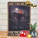ブリキ看板 s ハロウィン かぼちゃ ayr ホラー ポスター 絵 インテリア 雑貨 ハロウィーン カボチャ パンプキン ゾンビ ミイラ お化け おばけ オバケモンスター アートパネル アートボード 壁掛け アメリカン雑貨 プレート イラスト 絵画 おしゃれ 恐い 怖い 恐怖 30cm A4