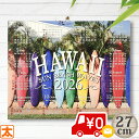 ハワイアン カレンダー 2026 サーフィン サーフボード フェンス 27 ポスター 絵 インテリア雑貨 壁掛け アートパネル キャンバスアート 海 ハワイ ハ...