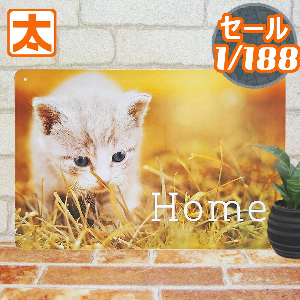 猫 看板 アートパネル ブリキ看板 茶トラ ネコ グッズ アンティーク 茶トラ猫 ねこ 猫 ポスター インテ..