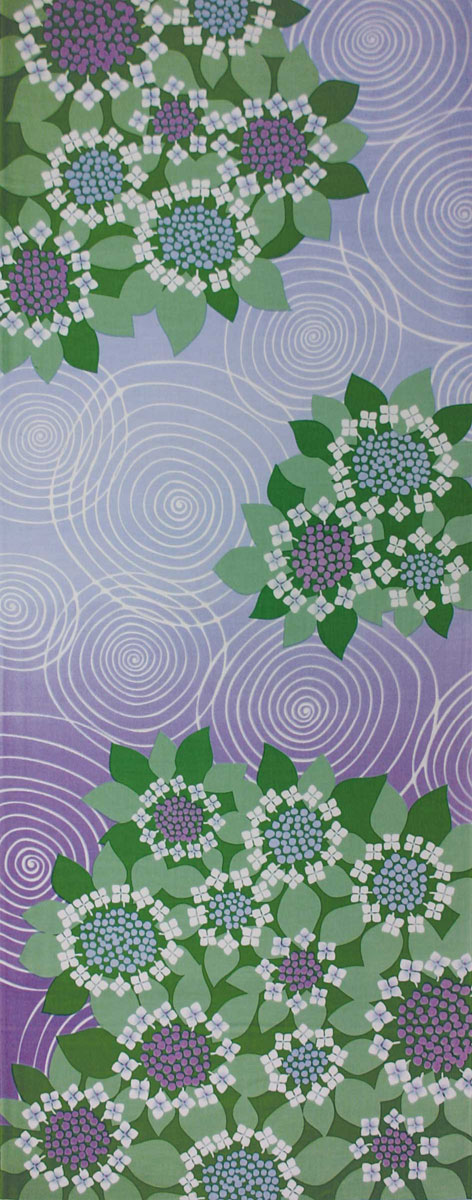 樂天商城 - 四季彩布てぬぐい 　紫陽花　約35cm×90cm