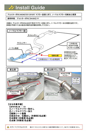 アルトワークス/アルトターボRSマフラー(HA36S用)【アルトワークス/アルトターボRS(HA36S)2WD用TYPESp-XXマフラーモンスタースポーツ】ターボ車・2WD車MONSTER*ALTOTURBORS【241590-7350M】***要:別途特別運賃***