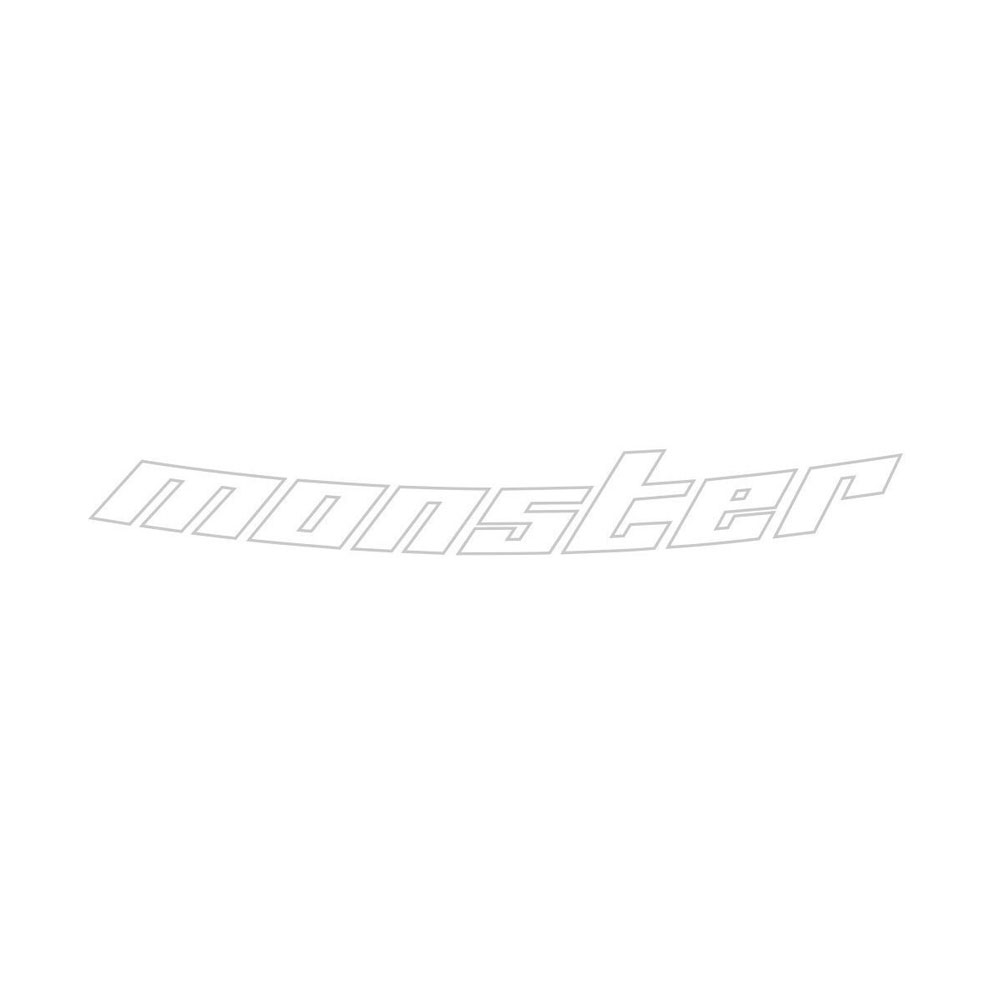 モンスタースポーツ ステッカー Monster Sport スイフト/ジムニー/ランサーエボリューション/86【中抜きステッカー ［Evo.8ボンネット専用 （ライトシルバー）】650×85