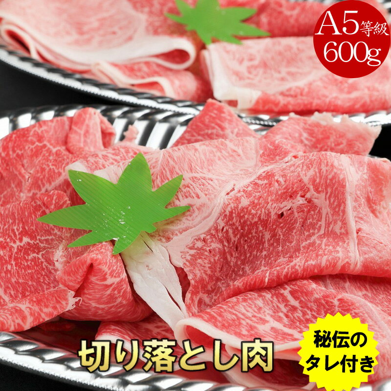 【送料無料】黒毛和牛[A5]訳あり 切り落し肉【600g】(300g×2）プレゼント（タレ1本）付き●お取り寄せグルメ A5ランク…