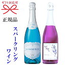 正規品【スパークリングワイン】映えシャン『パープルレインSP＆ラ・ヴァーグ ブルー 750ml×2本』ブルースパークリング あお むらさき チョウマメ 蝶豆御結婚御祝 内祝い 記念日 開店御祝 周年記念母の日 父の日 敬老の日 誕生日プレゼント