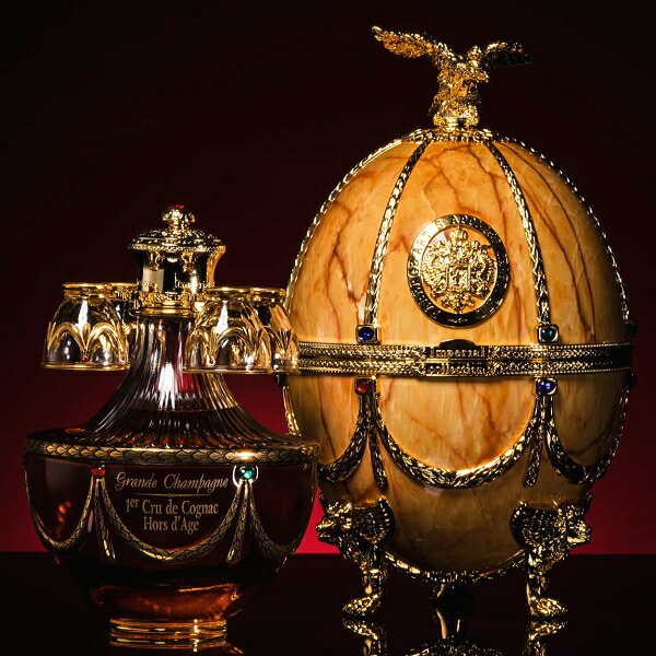 ラドガ【正規品コニャック】LADOGA ブランデー『 インペリアルコレクション コニャック 700ml木箱入 』ヴェネツィアングラス4個付デキャンタファベルジェのイースターエッグ ラトビア産 卵型キラキラ 高級 ラグジュアリー インスタ映え