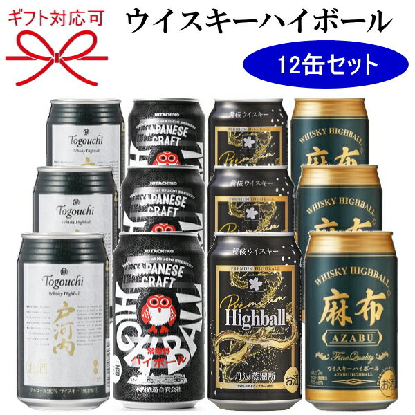 　今年はちょっと、気転の利いたギフトセットをチョイスされたい方、 毎年ビールばかり贈っているから他のドリンクギフトをお探しの方へ！ 居酒屋さん、飲食店、バーでも人気が高騰しているハイボールのセットはいかがですか？ ハイボールはウィスキーのソーダ割のカクテルのことですが、近年のウィスキーブームで 様々なタイプのウイスキーハイボールが誕生！ 【黄桜ウイスキー　プレミアムハイボール】 　フルーティでリッチな味わいのプレミアムハイボール。 「黄桜 丹波蒸溜所」で蒸留・熟成したモルトウイスキーに厳選した複数のスコッチモルトをブレンドし、 互いの良さを最大限に引き立たせるハイボールに仕上げました。モルトウイスキーと炭酸のみを使用した、 フルーティでリッチな味わいのプレミアムハイボールです。また、本品は着色・冷却濾過を行っておりません。 【麻布ハイボール】 　最高峰のハイボールを追求した逸品！ スコッチウイスキーをはじめ、世界各国から厳選したウイスキー原酒を富士山の伏流水でブレンド。 不要なものは一切使用せずウイスキーとソーダのみでつくったハイボール。 ウイスキーのまろやかで甘い口当たりと、鼻から抜ける華やかな樽香が、日常にちょっと贅沢なひとときを♪ 【常陸野ハイボール】 　100％木内酒造で醸造・蒸留したピュアな原酒をオーク樽で熟成しブレンド。 炭酸の爽やかな泡立ちとともに、香り立つウイスキーの甘味と旨味が特長。 常陸野の清らかな水で仕上げた本格ハイボール。 【戸河内ハイボール】 　2023年9月にリニューアルリリースした「ブレンデッドウイスキー戸河内」シリーズ。 SAKURAO DISTILLERYのウイスキーをより多くの人に届けたいという想いから、シリーズ初のハイボールとして 「ウイスキーハイボール 戸河内」が誕生しました。 SAKURAO DISTILLERYで製造したモルトウイスキーとグレーンウイスキー、炭酸のみからつくられているため、 ウイスキーがもつアロマや余韻の特徴を明瞭に感じられます。 ＜深いアロマが織りなす特別なハイボール＞ 　SAKURAO DISTILLERYのウイスキー原酒はゆっくりと立ち上がるフルーティーな香りと甘い味わいが特徴です。 熟成の時を経て、広島の海と山の自然の恵みが映しだされたウイスキー原酒をブレンドし、 トロピカルフルーツのようなトップノートに若葉やグリーンのようなアロマ、 樽由来のバニラやチョコレートを思わせる余韻を引き出しました。 爽やかな炭酸と共に広がるフレッシュな香りと、口の中に広がる繊細で柔らかな甘い味わいをお楽しみいただけます。 　お中元、お歳暮、お年賀などの季節の御挨拶ギフトはもちろん、母の日、父の日のプレゼント、 敬老の日や誕生日プレゼントにも最適ですね！ ギフト、ラッピング、熨斗（のし）対応、メッセージカード代筆等のサービスもご用意しております。 是非、ご利用下さいませ。詳しくは購入フォーム備考欄で詳しくご指示下さいませ。 ●開栓時には充分ご注意下さい。 ●妊娠中や授乳期の飲酒は胎児、乳児の発育に悪影響を与える恐れがある為、お控え下さい。 ●本品はお酒です。20才未満の酒類の購入は法律で禁じられており、販売は固くお断り致します。 　＜　セット内容　＞ 　・　黄桜 ウイスキー　プレミアムハイボール　9度　350ml缶×3本 &nbsp; ・　麻布ハイボール　7度 350ml缶×3本 　・　常陸野ハイボール　9度　355ml缶×3本 &nbsp; ・　戸河内ハイボール　8度　350ml缶×3本 内容量 350ml缶×9本 355ml缶×3本 アルコール度数 7％-9％ 保存方法 常温で可 他の商品との同梱 不可 ギフト対応、 発送について お酒は食文化。慶祝贈答や催事。生活の様々なシーンで。 ●ご贈答用 、ギフト、プレゼントに。リカーショップたかはしWebでは贈り物の様式、習慣に合わせて体裁よく熨斗の選定、包装、ラッピングのご要望にお答えさせていただいております。 【長寿のお祝い長寿祝い】 ・60歳還暦（赤）・70歳古希（紫）・77歳喜寿（紫）・80歳傘寿（黄・金）・88歳米寿（黄・金）・90歳卒寿（白）・99歳白寿（白）・100歳百寿（白） 【結婚記念日】 ・1周年：紙婚式・2周年：藁婚式、綿婚式・3周年：革婚式、糖果婚式、草婚式・4周年：花婚式、リンネル婚式、皮婚式、書籍婚式・5周年：木婚式・6周年：鉄婚式・7周年：銅婚式・8周年：青銅婚式、ゴム婚式、電気器具婚式・9周年：陶器婚式・10周年：アルミ婚式、錫婚式・11周年：鋼鉄婚式・12周年：絹婚式、亜麻婚式・13周年：レース婚式・14周年：象牙婚式・15周年：水晶婚式・20周年：磁器婚式・25周年：銀婚式・30周年：真珠婚式・35周年：珊瑚婚式、翡翠婚式・40周年：ルビー婚式・45周年：サファイア婚式・50周年：金婚式・55周年：エメラルド婚式・60周年：ダイヤモンド婚式・65周年：碧玉婚式、ブルースターサファイア婚式・70周年：プラチナ婚式・ペアグラス・ペアセット 【お祝い】 ・出産お祝い・結婚お祝い・お誕生祝い・誕生日プレゼント・バースデイ・お祝い・御祝・内祝い・出産内祝い・結婚内祝い・引き出物・お返し・新築祝い・引越し・快気祝い・祝上棟・上棟内祝い・上棟式・むねあげ・落成式・竣工式・竣工祝い・地鎮祭・改築御祝・落成御祝・開店御祝・創業御祝・成人式・快気内祝・七五三 【記念品】 ・上棟記念・初節句・周年記念・周年祭・両親への記念品・両親へのプレゼント・ゴルフコンペ・ホールインワン記念・卒団記念・卒部記念・優勝送記念・監督・コーチへのプレゼント・当選御祝・受賞御祝・景品 【仕事関係のお祝い】 退職記念・退職祝い・定年退職祝い・就職祝い・栄転祝い・昇進祝い・開店祝い・勤続記念・送別会・退官・勤続記念・奉献・献上・上司へのプレゼント・部下へのプレゼント・寸志・当選 【入学・入園・入学祝い・卒業・卒園】 ・入学記念・入園祝い・入園記念・卒園記念・卒業記念・卒業祝い・進学祝い・合格祝い・先生へのプレゼント・恩師へのプレゼント 【季節のイベント】 ・お中元・お歳暮・御歳暮・御中元・御年賀・お正月・元旦・新春・お年賀・お花見・バレンタインデー・ホワイトデー・母の日・父の日・敬老の日・こどもの日・暑中見舞い・残暑御見舞い・寒中お見舞い・七夕祭り・ハロウィンパーティ・クリスマス・Xmas・Christmas・海の日・山の日・勤労感謝の日・キャンプ・バーベキュー・BBQ・レジャー・ゴールデンウィーク・シルバーウィーク・桃の節句・ひな祭り 【お心遣い】 ・お礼・御礼・粗品・粗酒・プチギフト・おもたせ 【贈る相手】 ・男性・女性・父・お父さん・パパ・母・お母さん・ママ・子供・子ども・男の子・女の子・おじいちゃん・お爺ちゃん・おばあちゃん・お婆ちゃん・祖父・祖母・妻・夫・彼氏・彼女・友達・友人・上司・先輩・孫・まご・夫婦・めおと・両親・カップル・取引先・施工業者・施主・棟梁・大工・10代・20代・30代・40代・50代・60代・70代・80代・90代・100代 【自分用】 ・家飲み・宅飲み・晩酌・オンライン飲み会・Instagram・インスタ映え・LINE・Facebook・Twitter・TikTok・バズル・パーティー