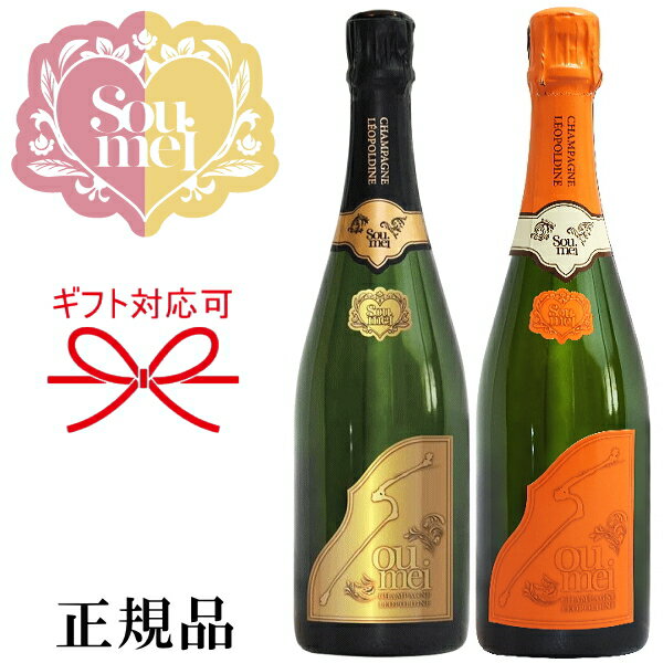 【正規品Soumeiシャンパン】ブリュット＆ナチュール『 ソウメイ ゴールド＆オレンジ 750ml×2本セット 』糖質カットで太りにくい誕生日 バースデー 誕生祭 生誕祭 開店御祝 周年記念 シャンパンタワー飲食店様 業務用 仕入れ インスタ映え